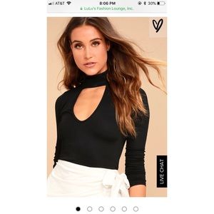 Black halter-neck Lulus top